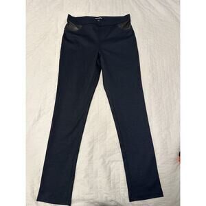 Womens‎ DKNY Jeans navy Textured Pull On Trousers Pants Size M
